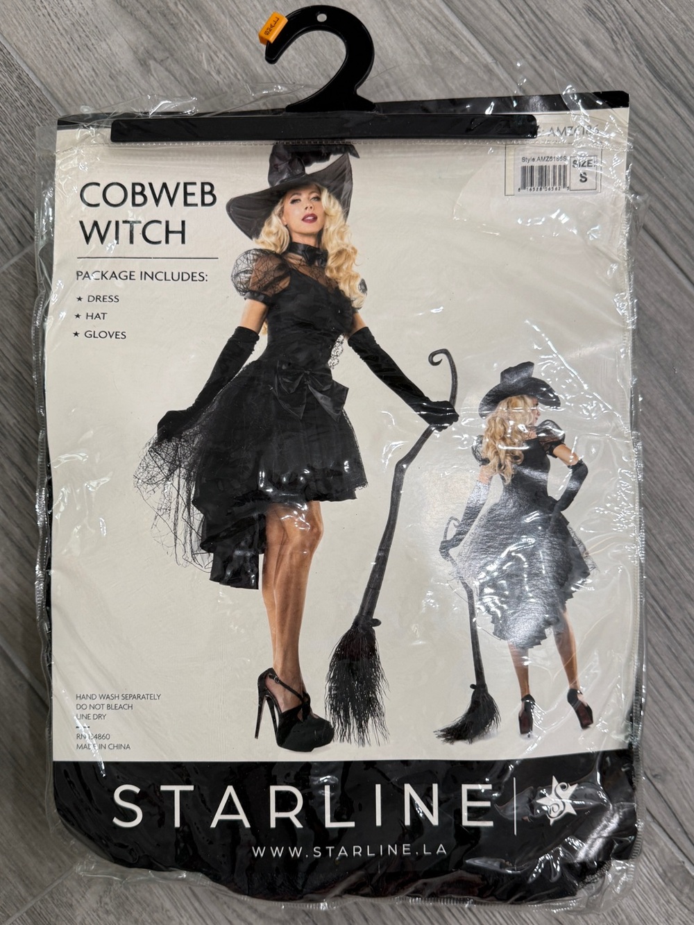 Starline Cobweb Witch Halloween Costume - Black size small